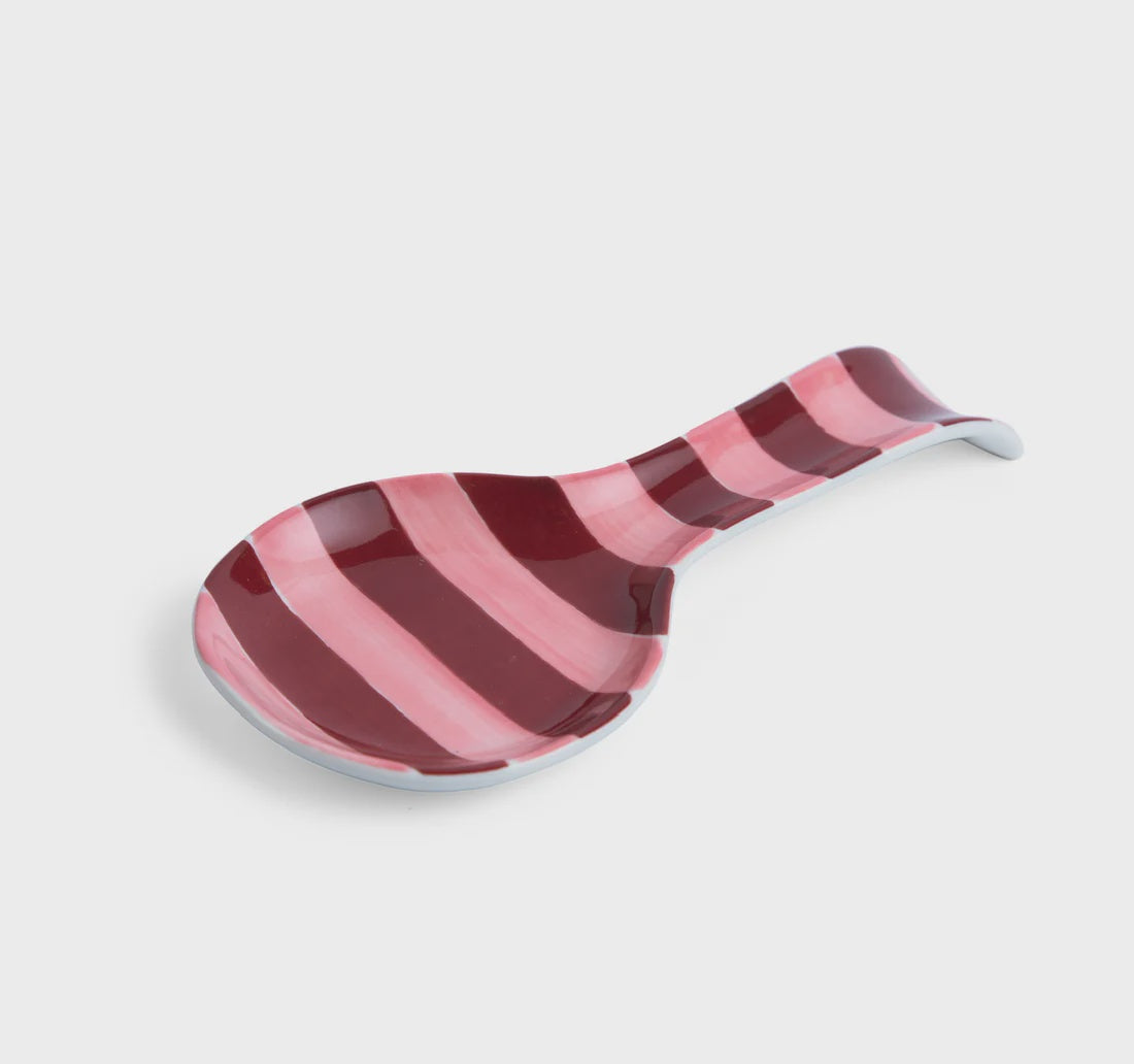 Spoon Rest - Pink + Burgundy Stripe