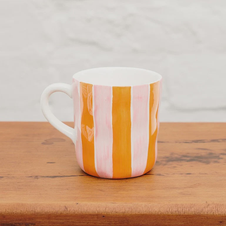Mug - Pink + Orange Stripe