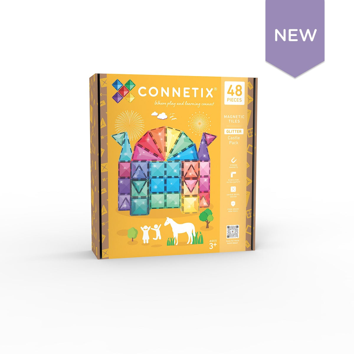 Connetix - Glitter Castle Pack 48pc