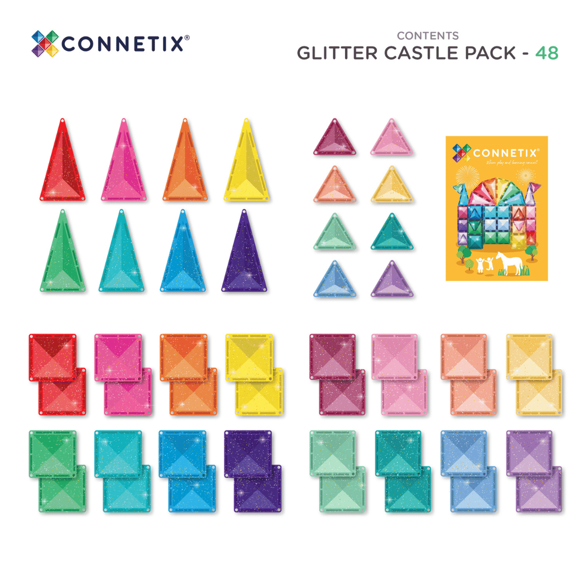Connetix - Glitter Castle Pack 48pc