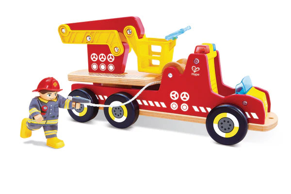 Hape - Siren + Lights Toy Fire Truck