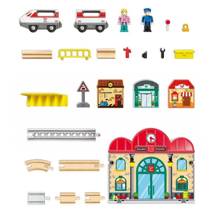 Hape - Portable Train Station Set
