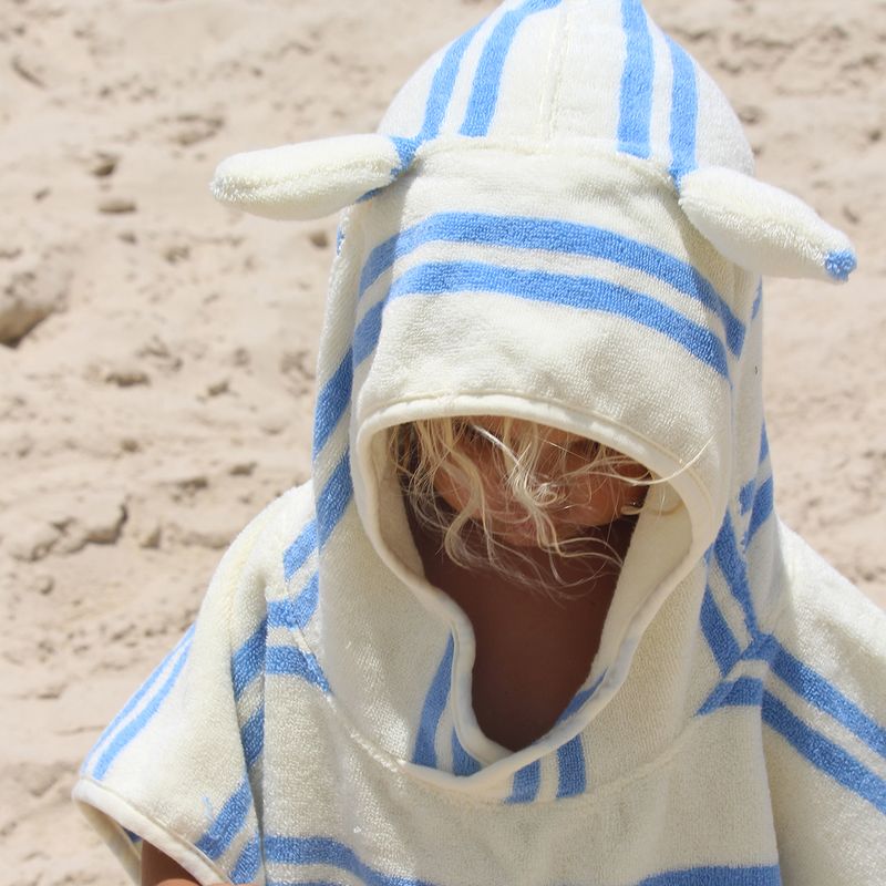 Sunnylife - Hooded Towel - Sammy the Seagull Blue Stripe