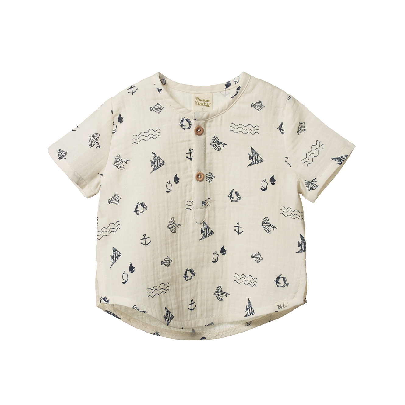 Nature Baby - Short Sleeve Caravan Shirt - Atlantic Natural