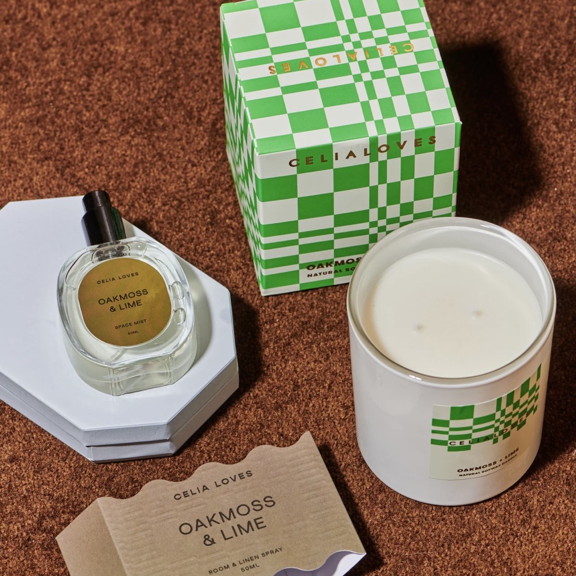 Celia Loves - Scented Soy Candles - Oakmoss + Lime