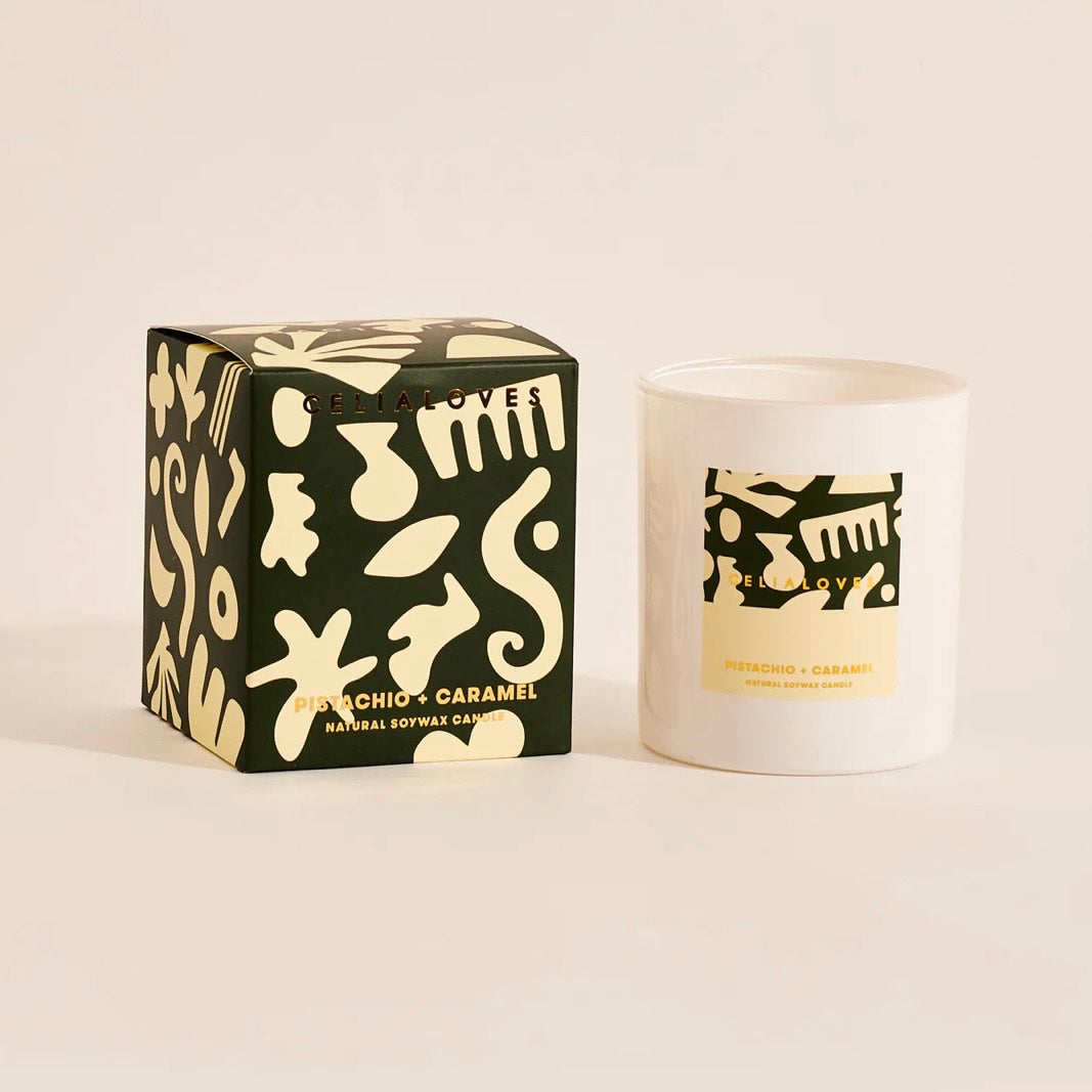 Celia Loves - Scented Soy Candles - Pistachio + Caramel