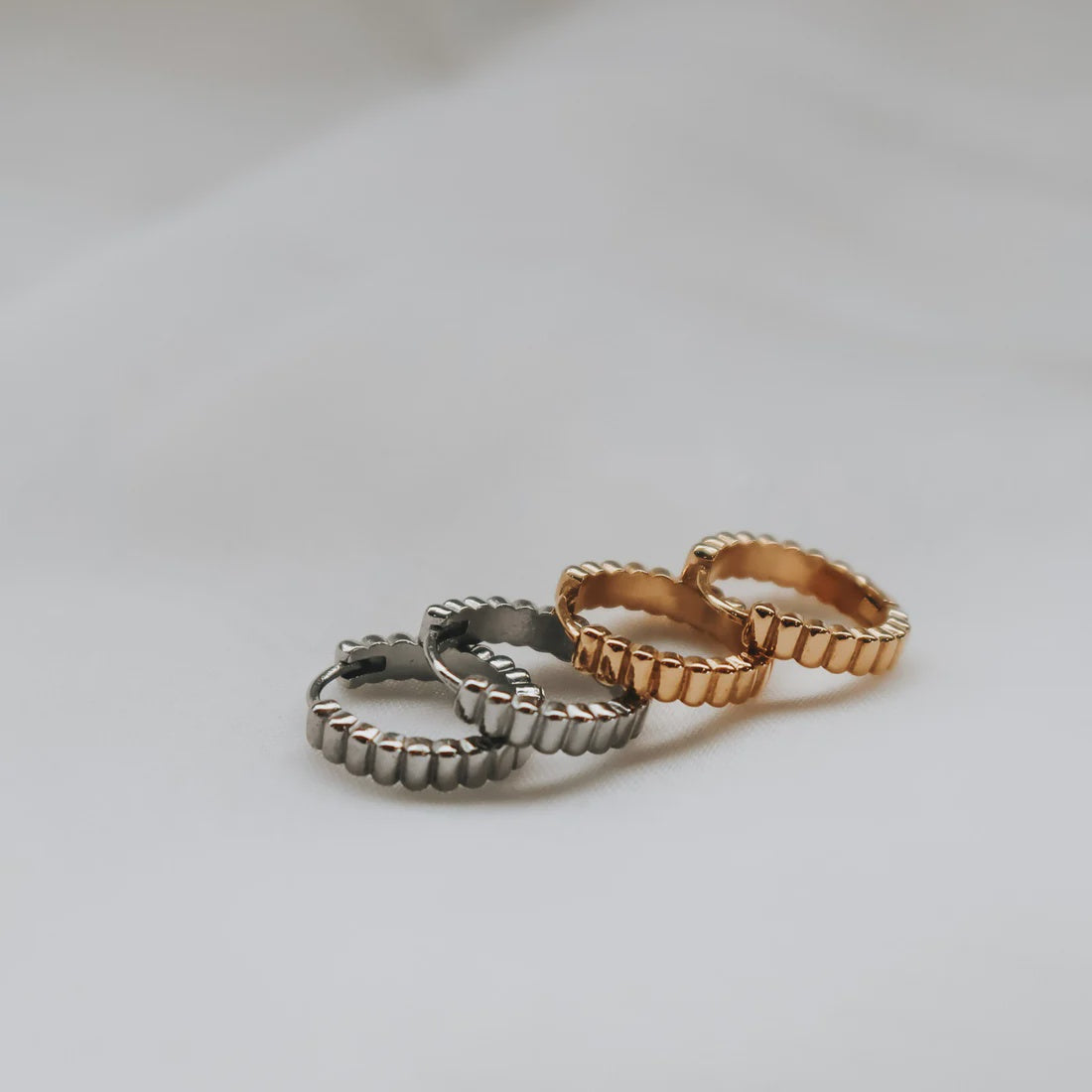 Katyb Jewellery - Ribbed Hoop Earrings