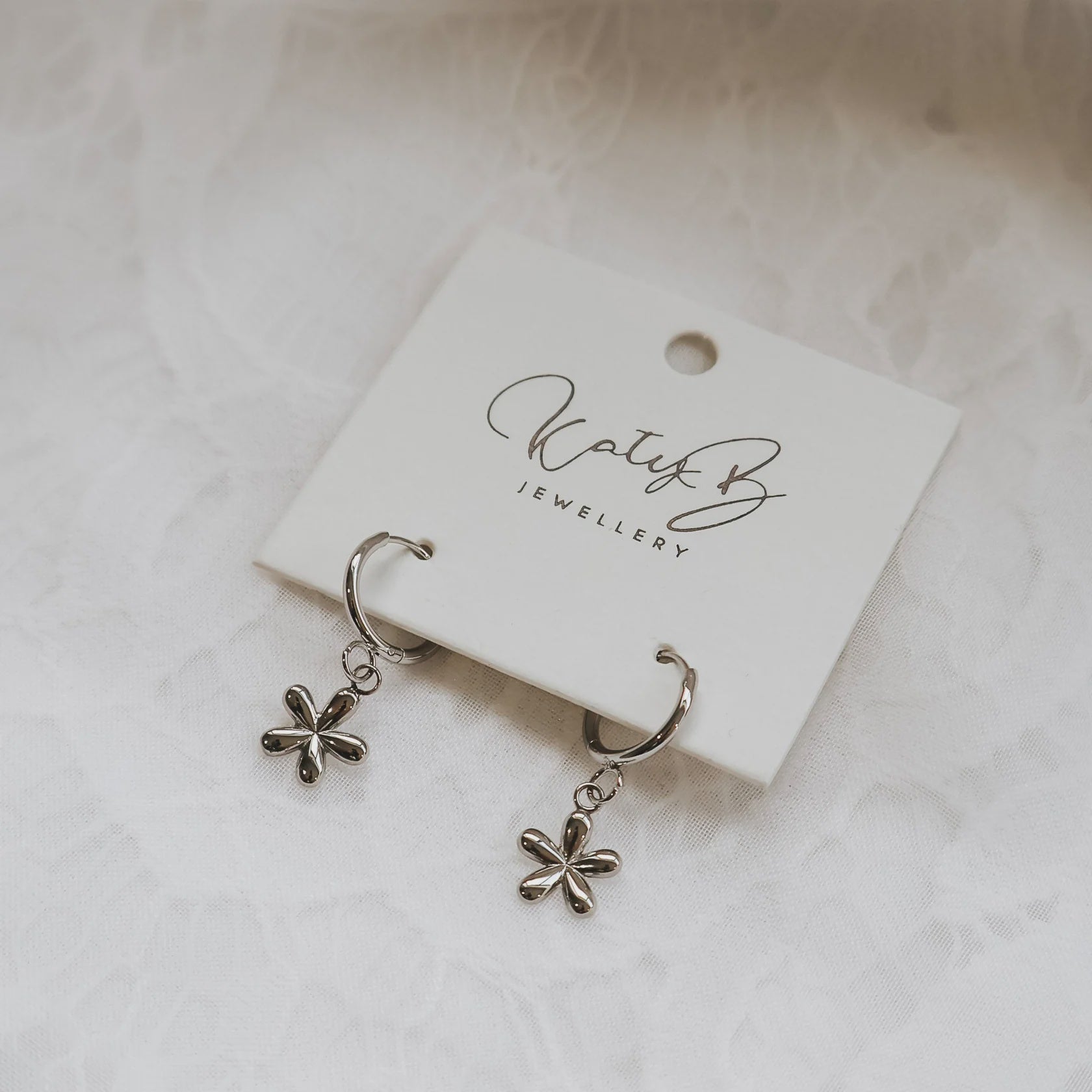 Katyb Jewellery - Flower Hoops