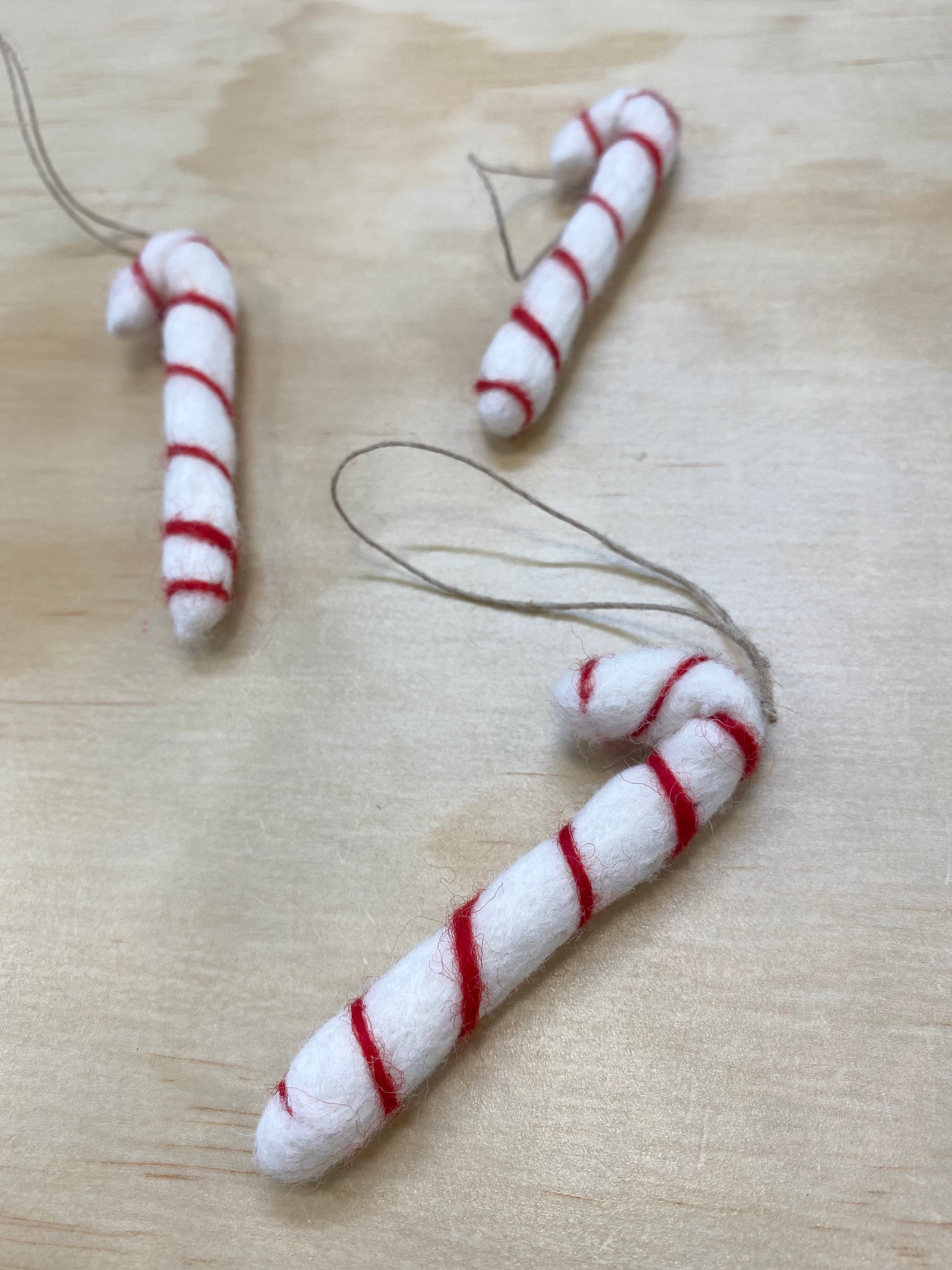 Felt Christmas Decorations - Hanging Candy Cane