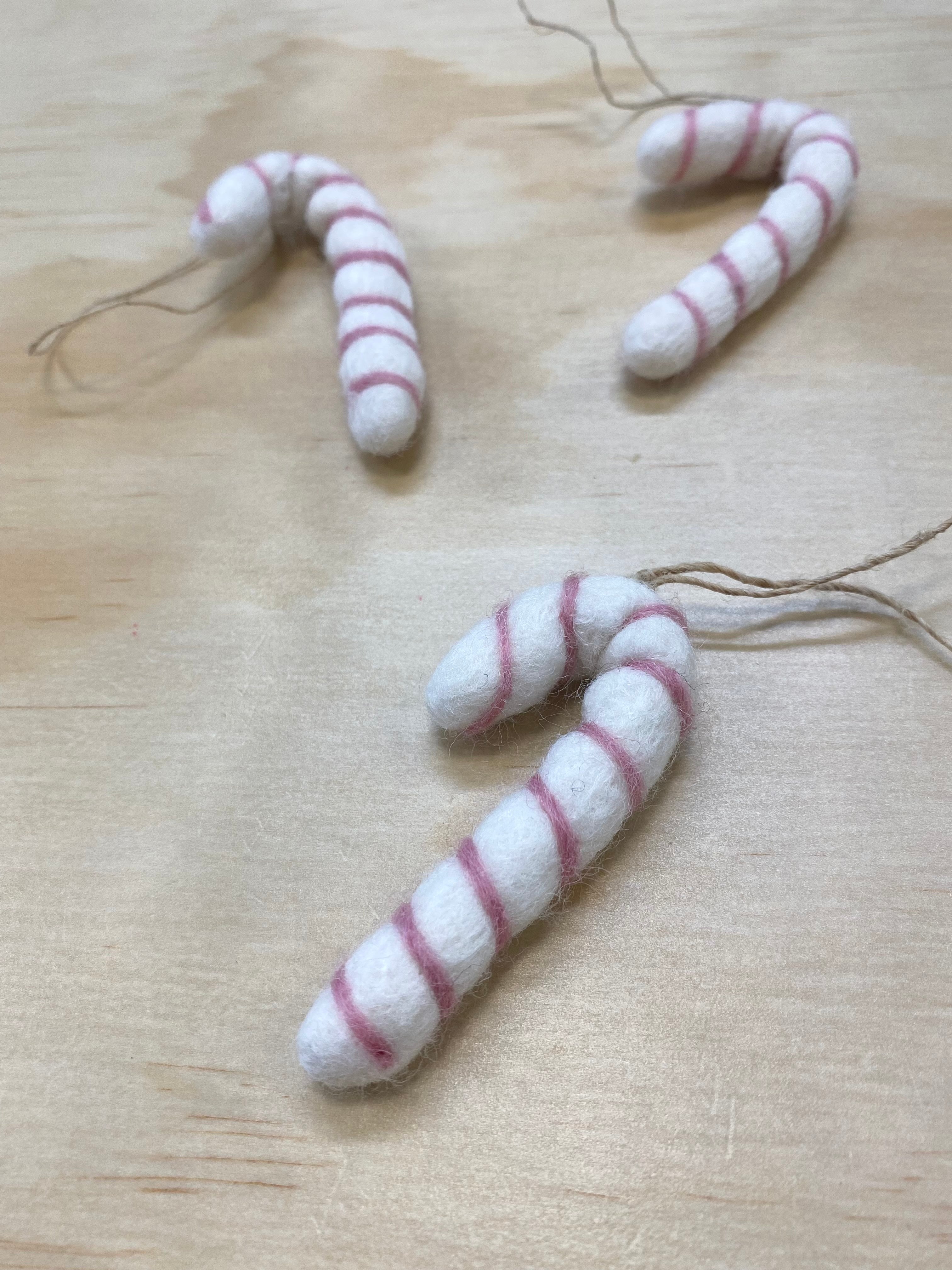 Felt Christmas Decorations - Hanging Candy Cane