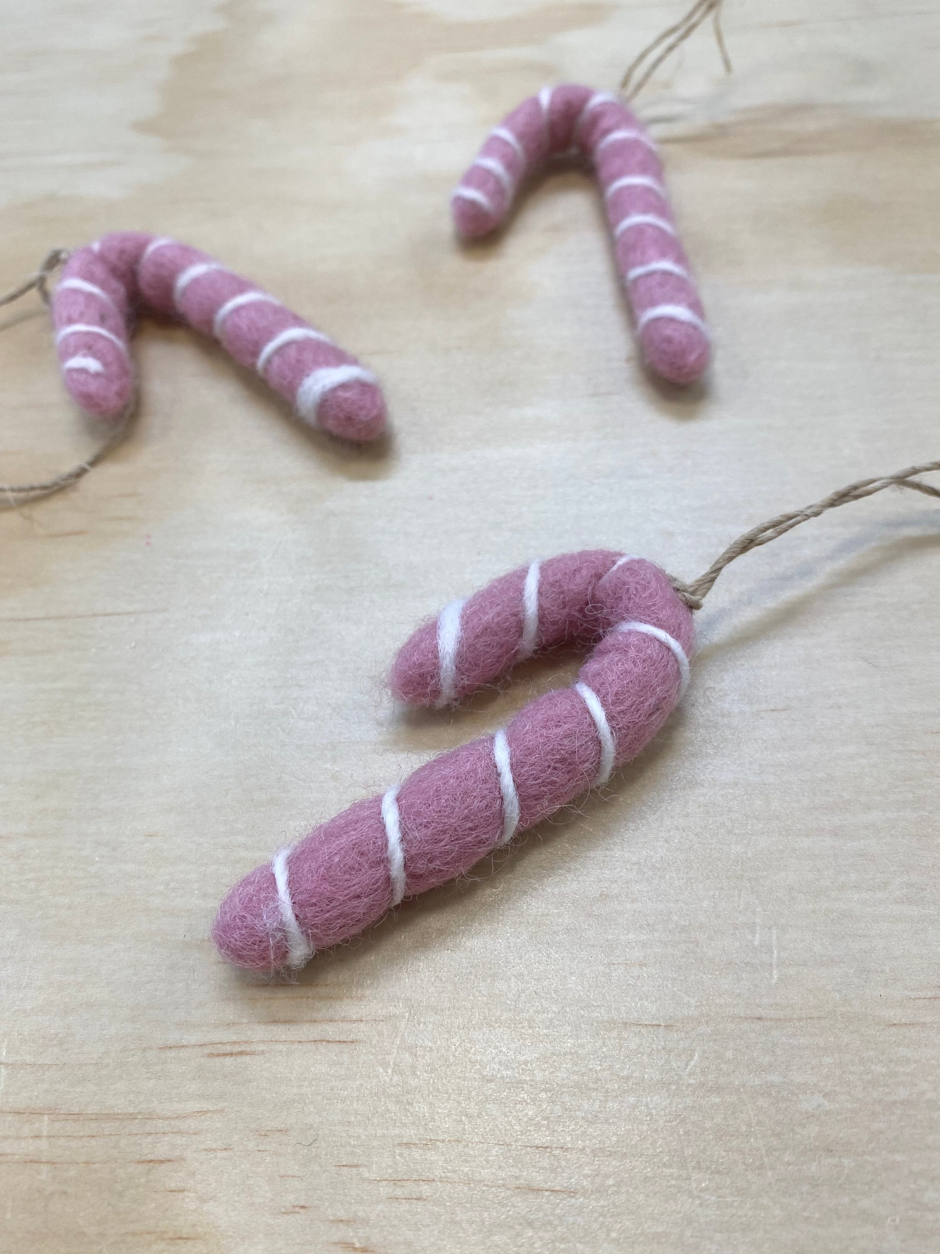 Felt Christmas Decorations - Hanging Candy Cane