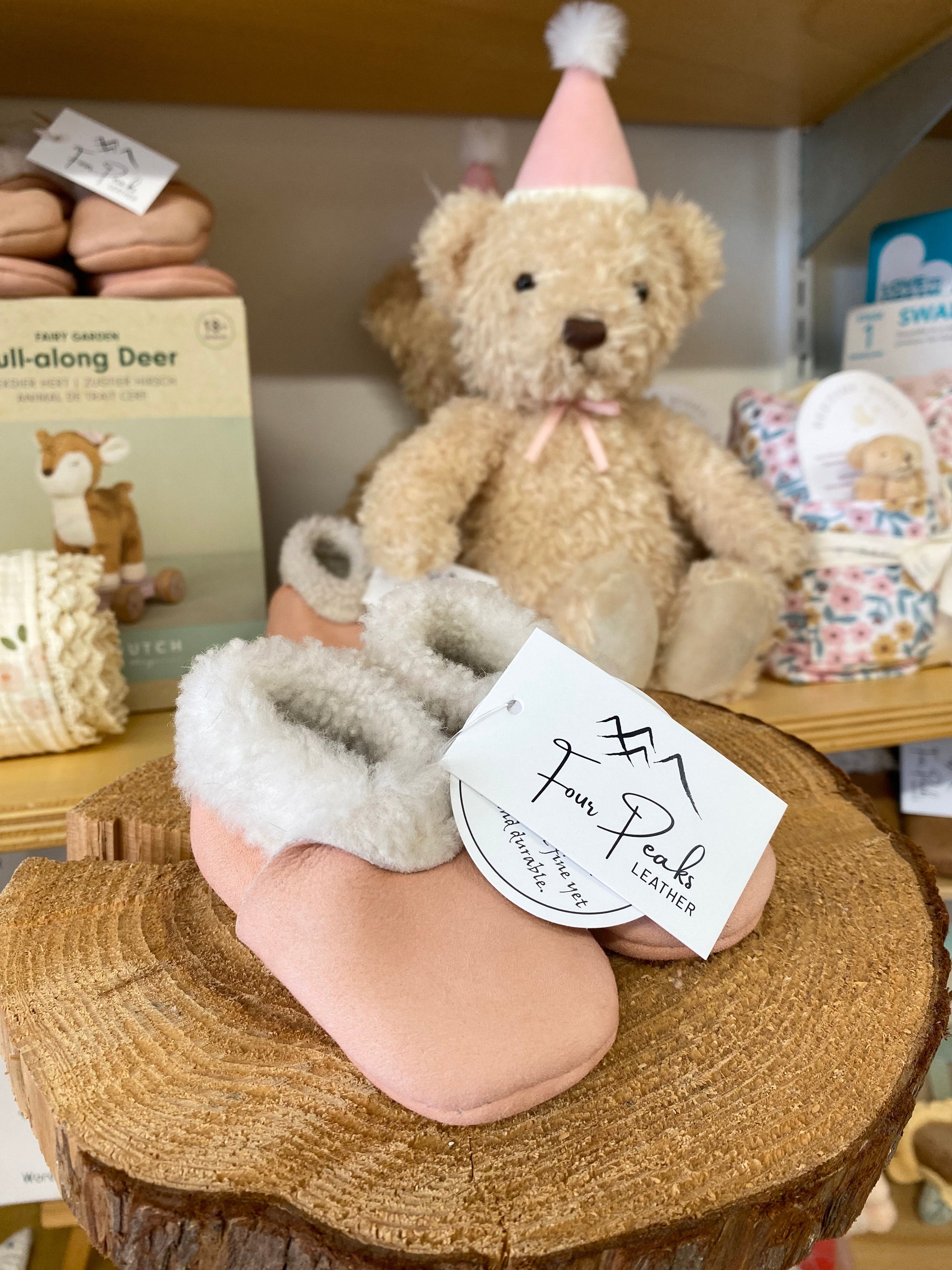 Lambskin Booties - Salmon Pink