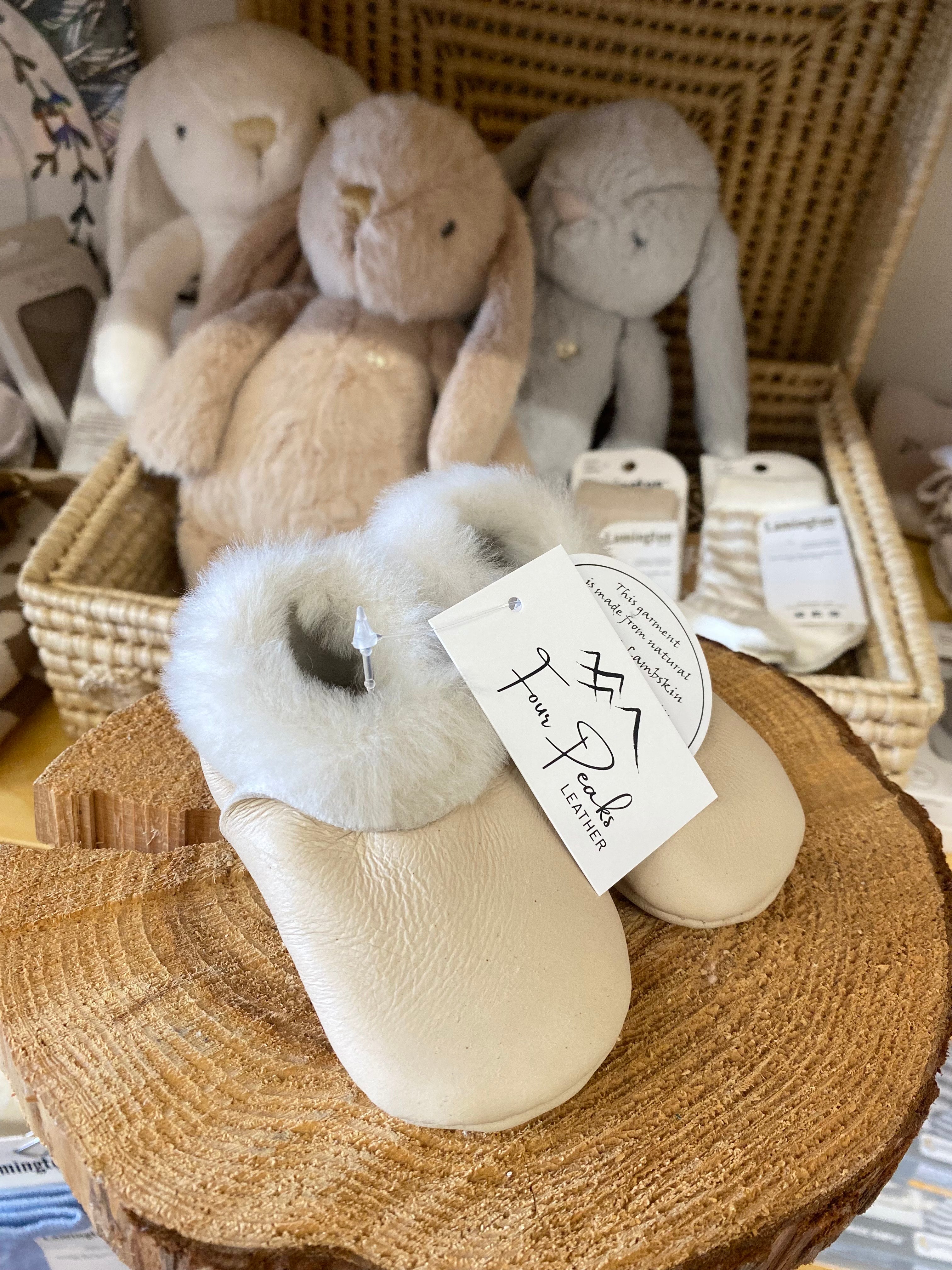 Lambskin Booties  - Cream Nappa