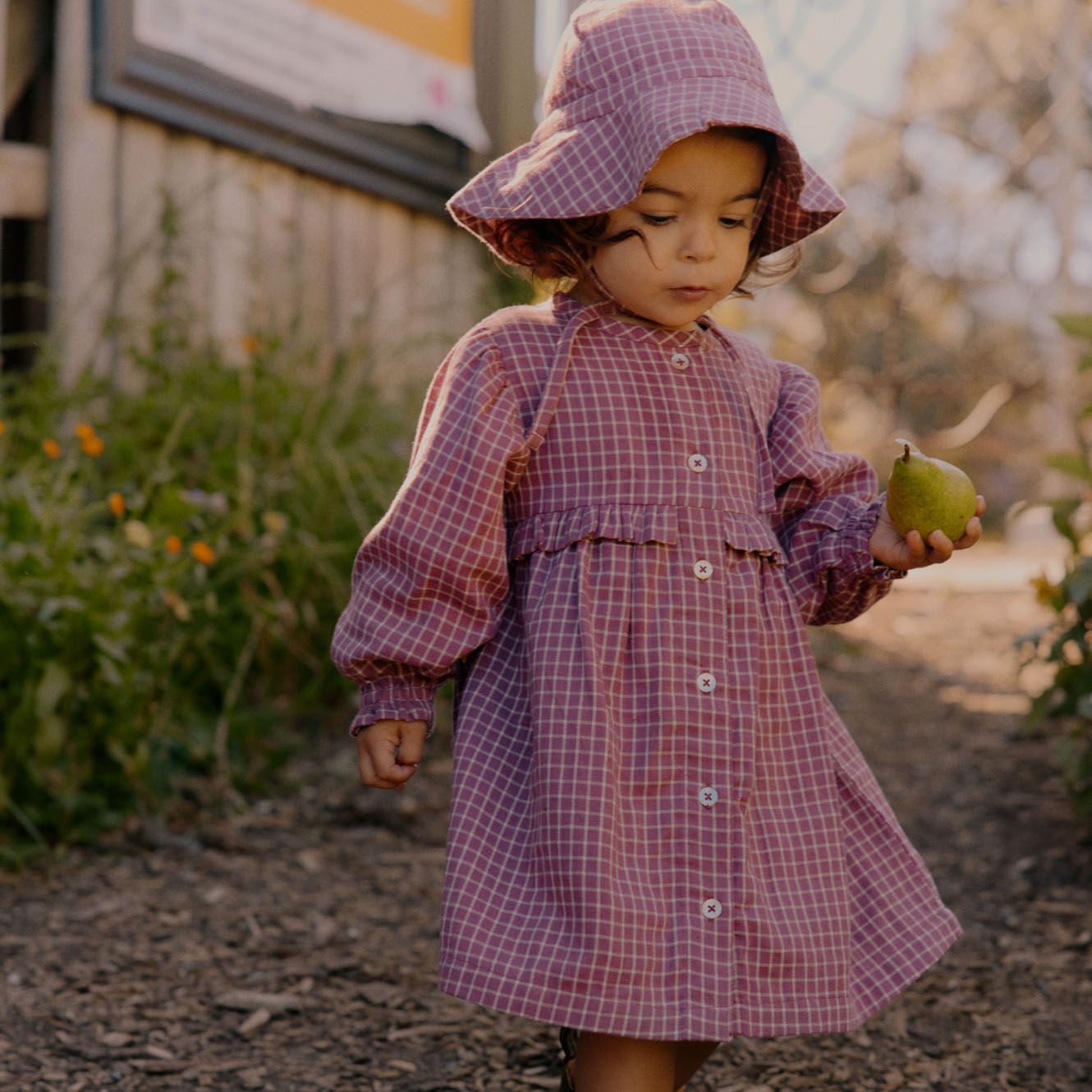 Nature Baby - Ingrid Dress - Rhubarb Check