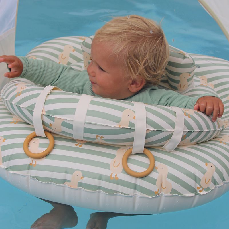 Sunnylife - Interactive Baby Float - Duck Sage Stripe