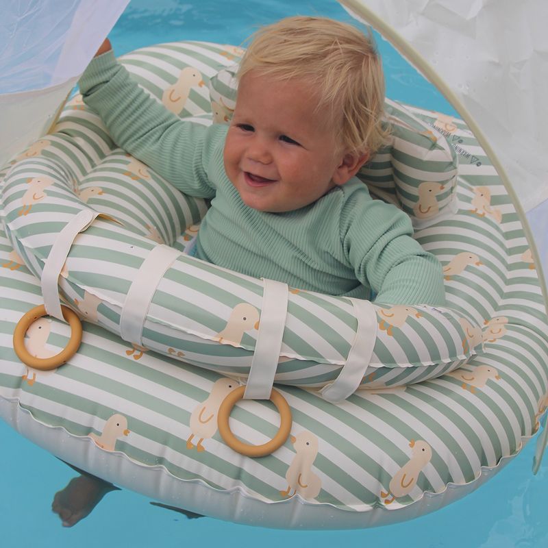 Sunnylife - Interactive Baby Float - Duck Sage Stripe