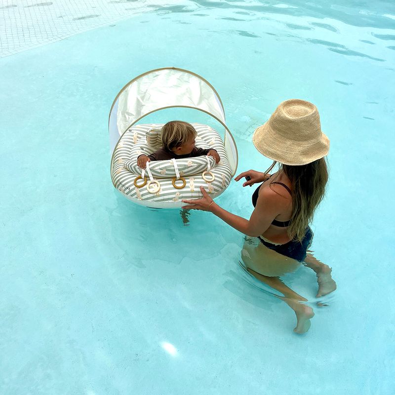 Sunnylife - Interactive Baby Float - Duck Sage Stripe