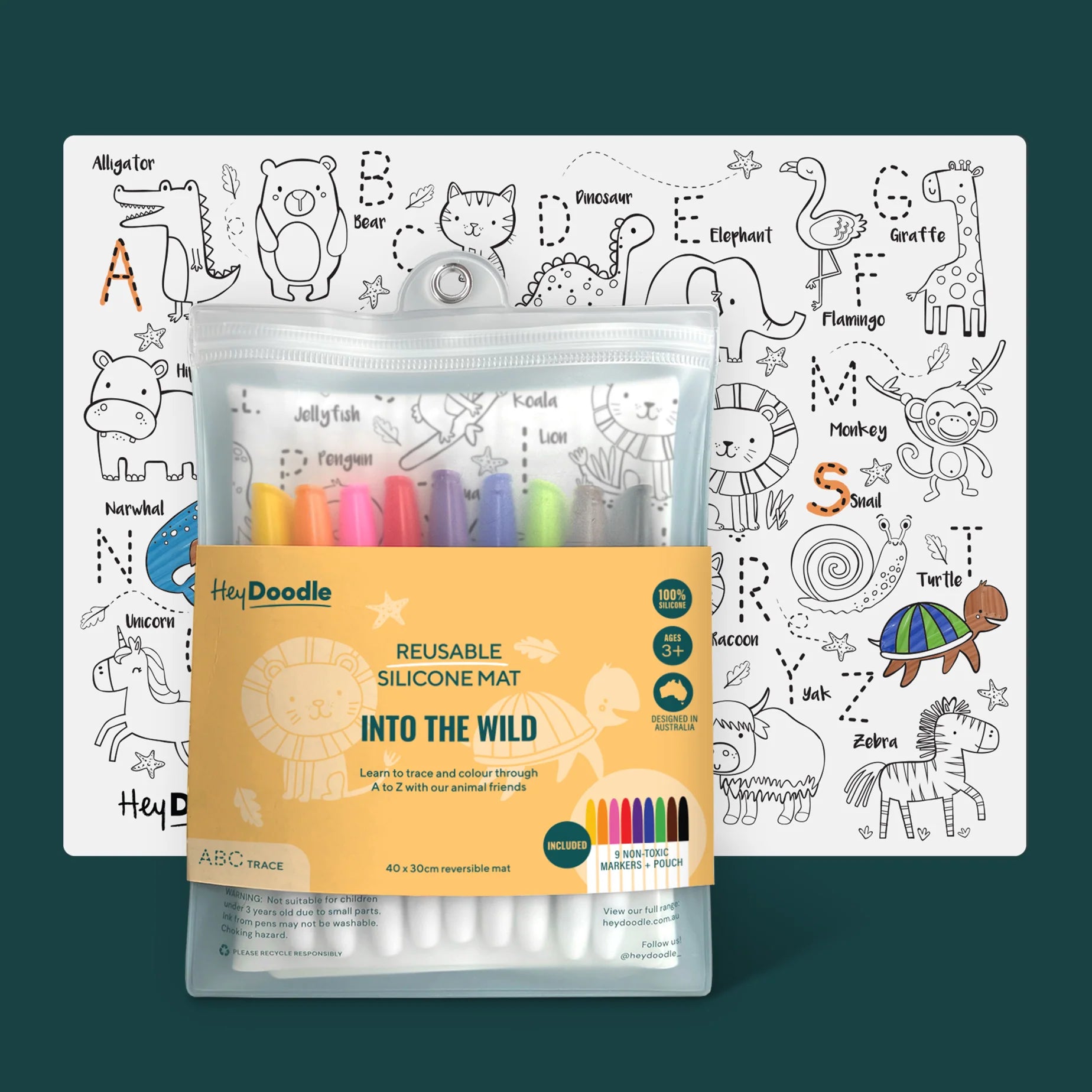 Hey Doodle - Reusable Silicone Colouring Mat - Large