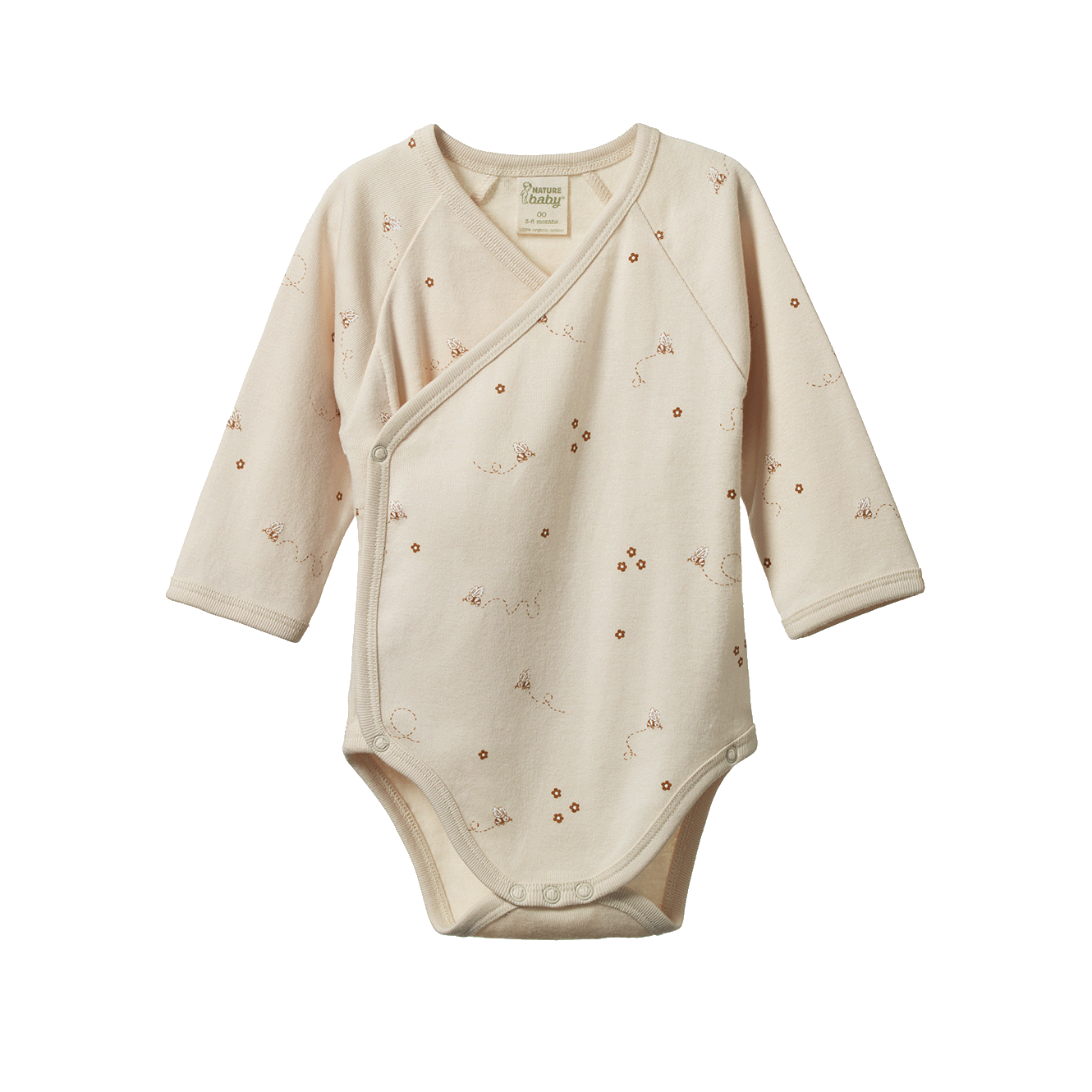 Nature Baby - L/S Kimono Bodysuit - Bumble Bee