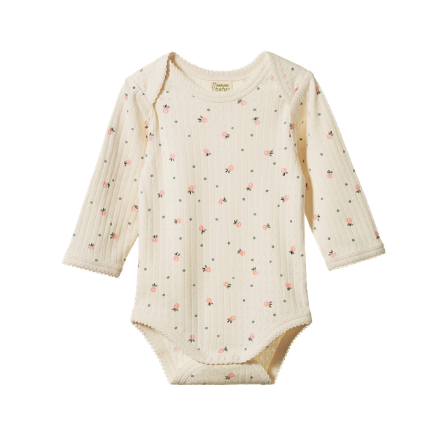 Nature Baby - L/S Bodysuit Pointelle - Posey Blossom