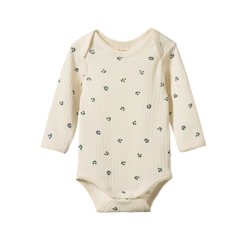 Nature Baby - L/S Bodysuit Pointelle - Winter Berry
