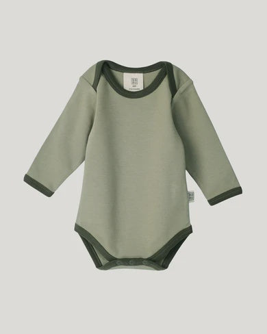 Babu - L/S Bodysuit - Sage Contrast