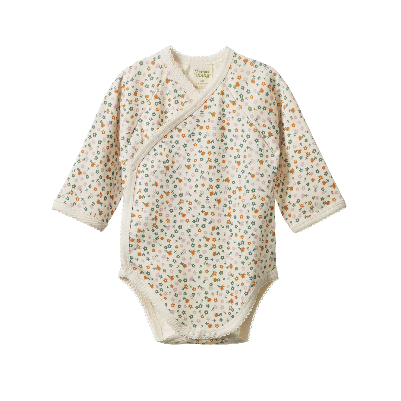 Nature Baby - L/S Kimono Bodysuit - Pollyanna