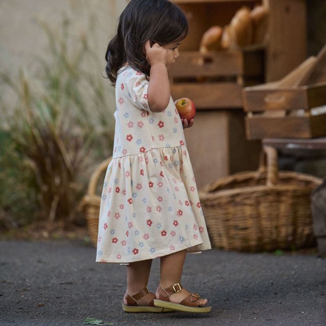 Nature Baby - Saturday Dress - Petite Flora Stamp