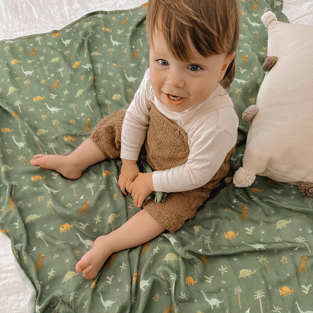 Fox & Fallow - Organic Muslin Swaddle - Dino