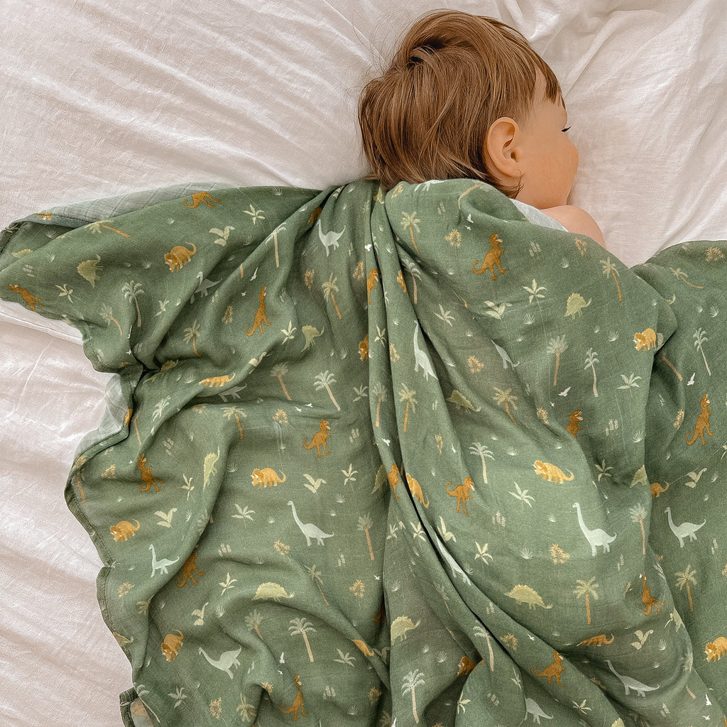 Fox & Fallow - Organic Muslin Swaddle - Dino