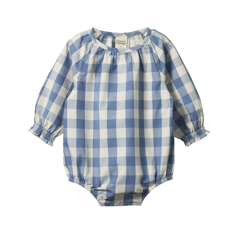 Nature Baby - Meadow Bodysuit Gingham - Bluebelle Check