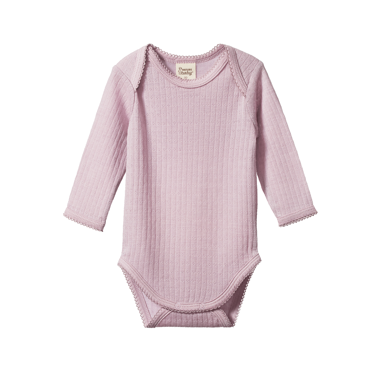 Nature Baby - Merino L/S Bodysuit Pointelle - Lilac