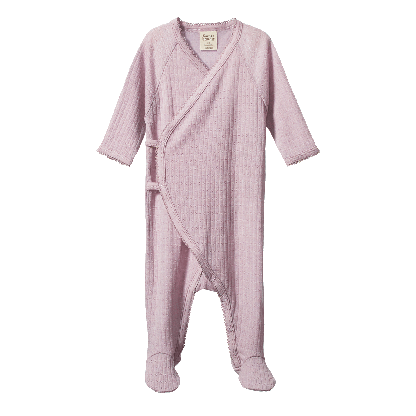 Nature Baby - Merino Kimono Stretch + Grow Pointelle - Lilac