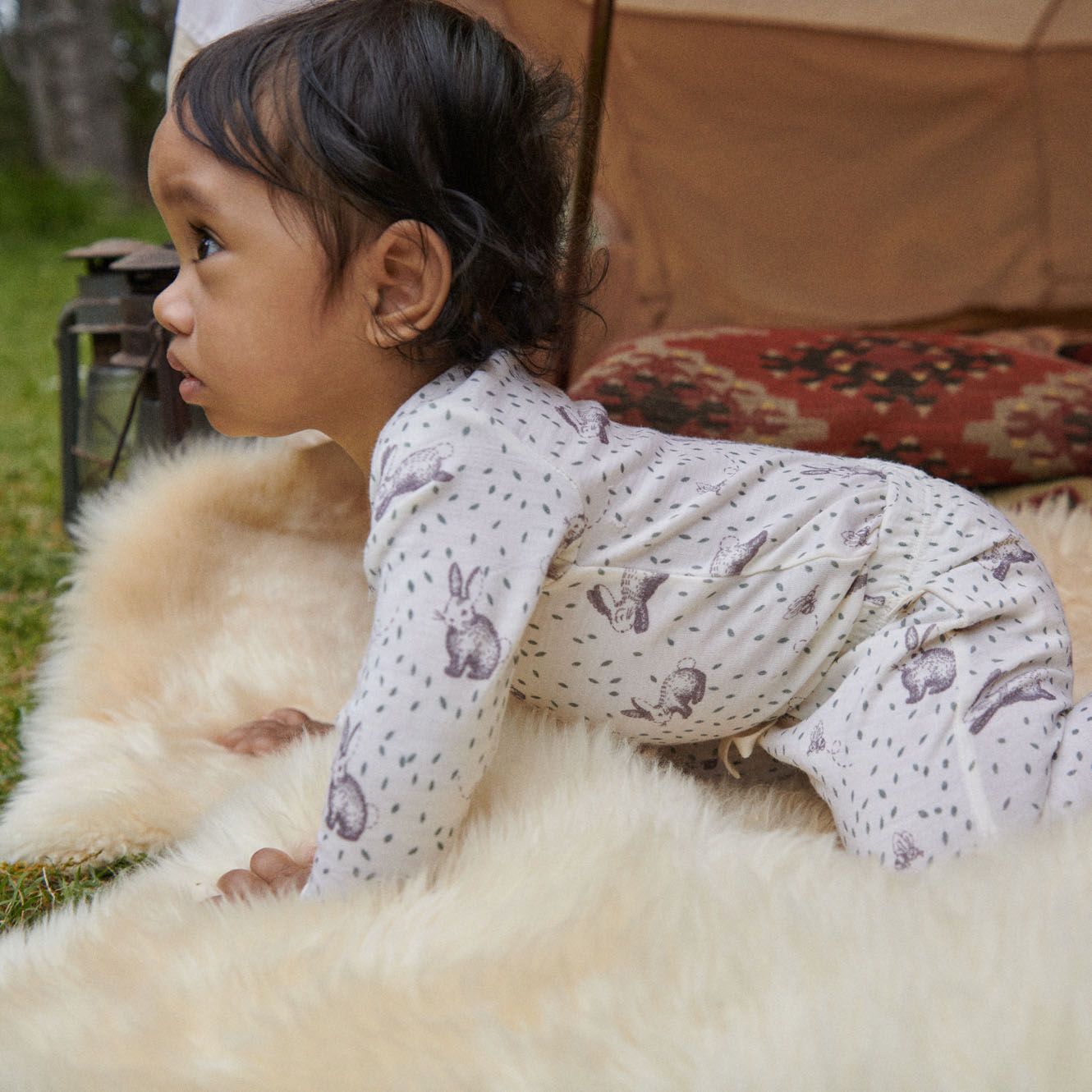 Nature Baby - Merino Footed Rompers - Rabbitty