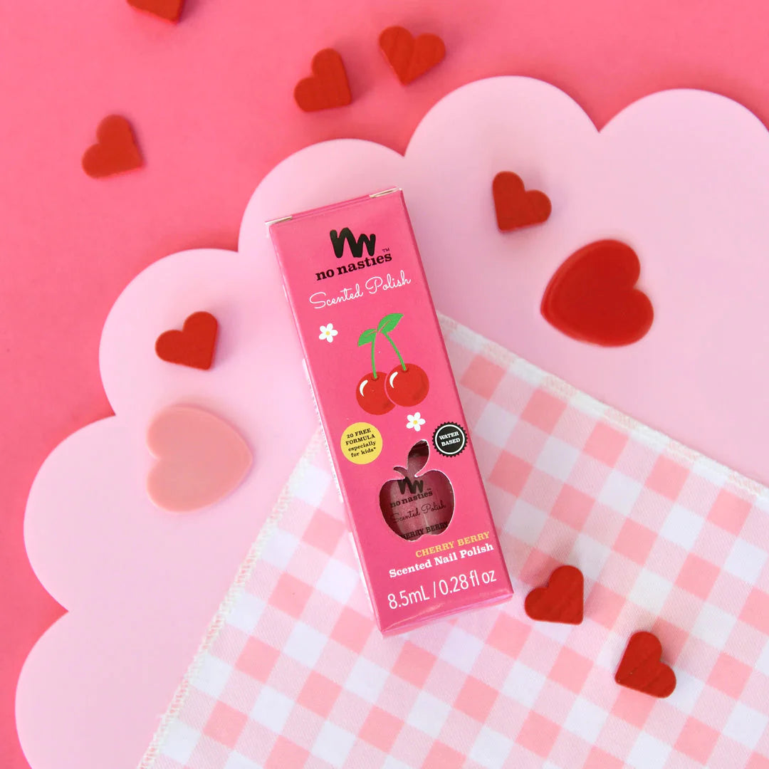 No Nasties - Scented Kids Nail Polish - Cherry Berry - Bright Pink