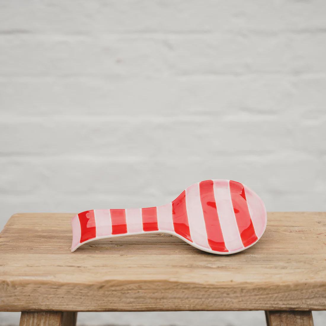 Spoon Rest - Pink + Red Stripe