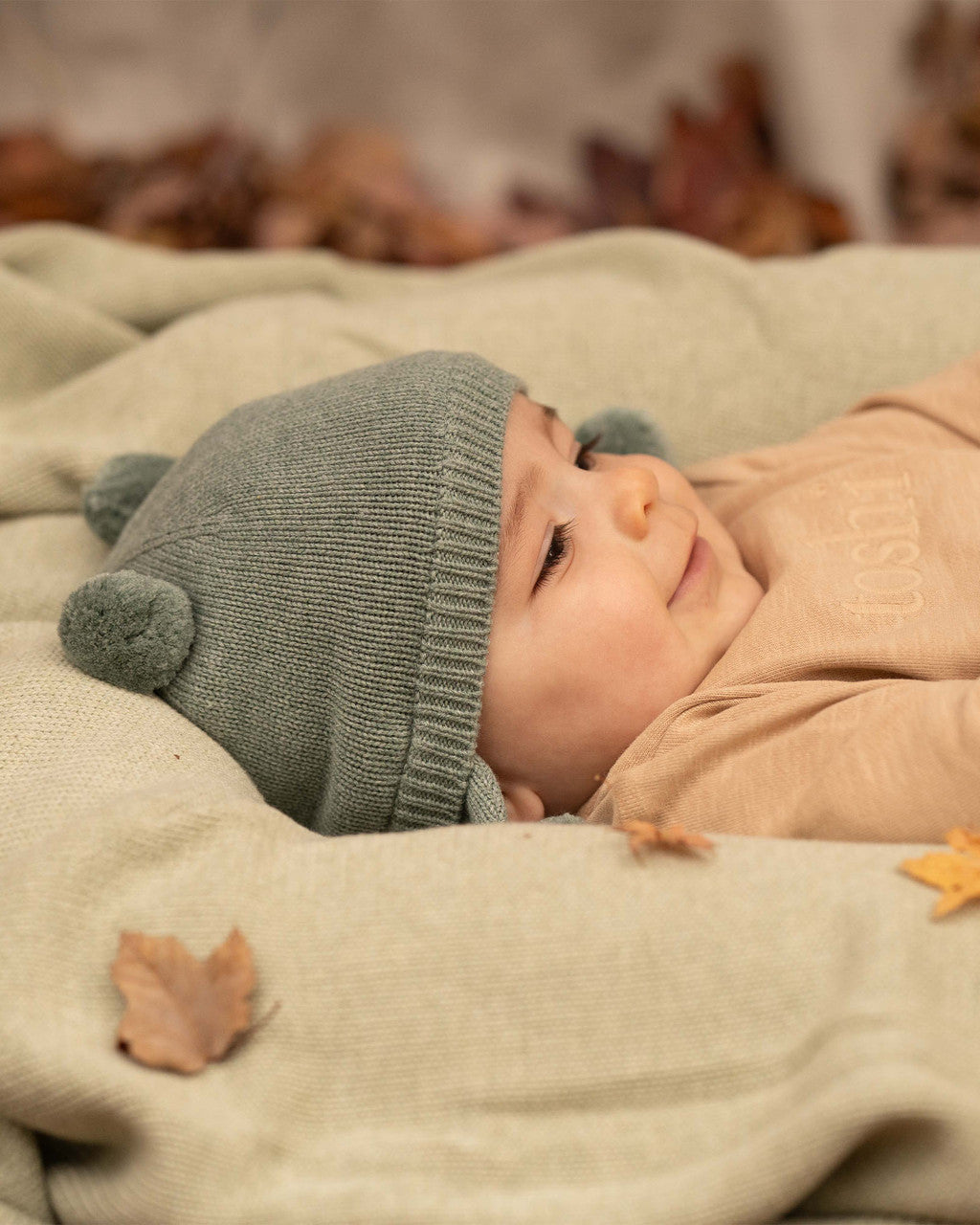 Toshi - Earmuff Beanie Snowy - Eucalyptus