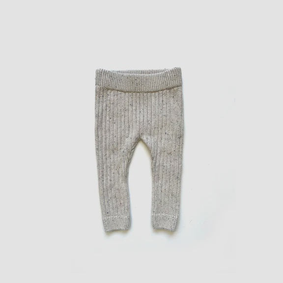 The Rest - Organic Cotton Thick Knit Leggings - Oat Navy Fleck