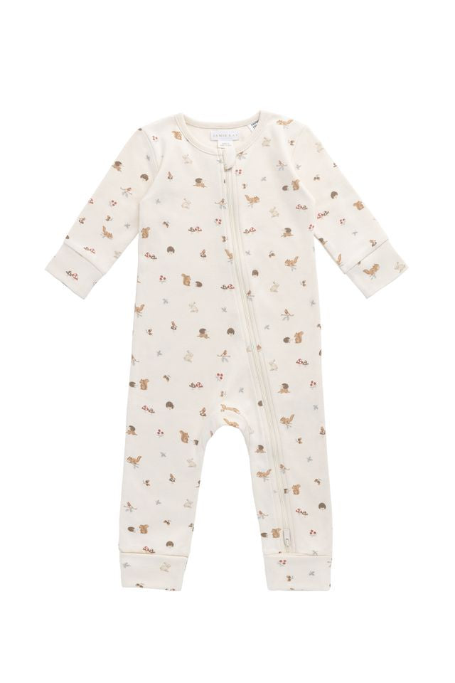 Jamie Kay - Organic Cotton Reese Zip Onepiece - Forest Gathering