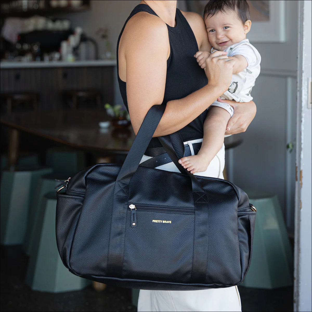 Pretty Brave - Stella Baby Bag - Black Pebble