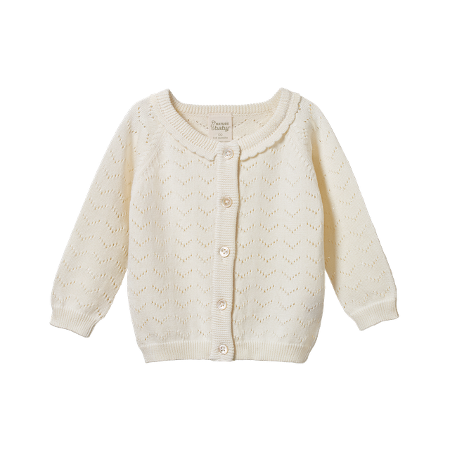 Nature Baby - Piper Cardigan - Natural Pointelle