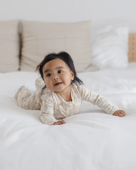 Quincy Mae - Zip Long Sleeve Sleeper Footie - Floral Vine