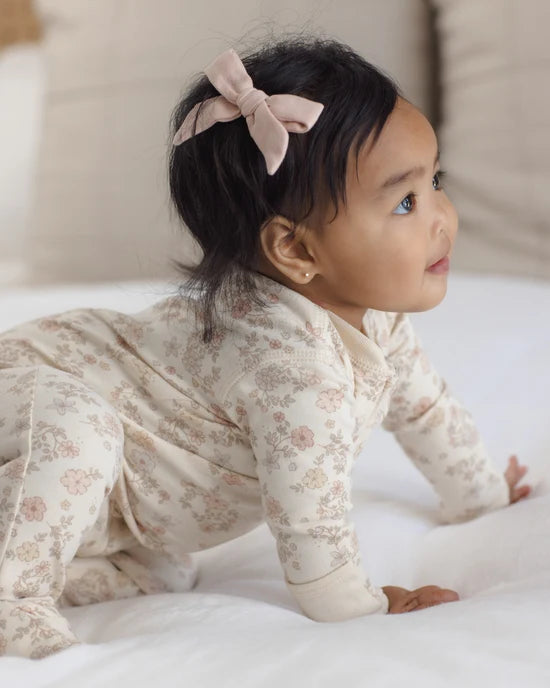 Quincy Mae - Zip Long Sleeve Sleeper Footie - Floral Vine