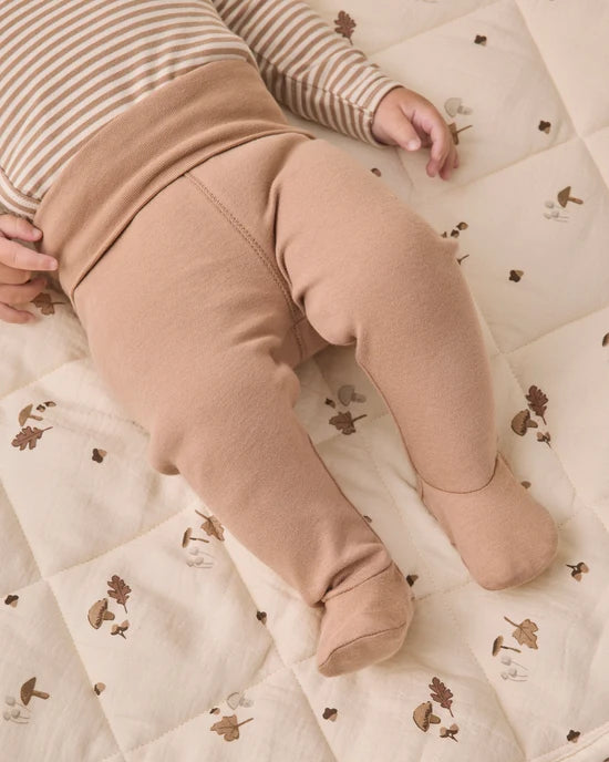 Quincy Mae - Side Snap Bodysuit + Pant Set - Almond Stripe