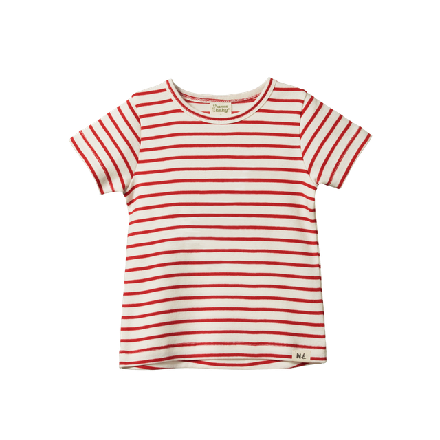 Nature Baby - River Tee - Red Sailor Stripe