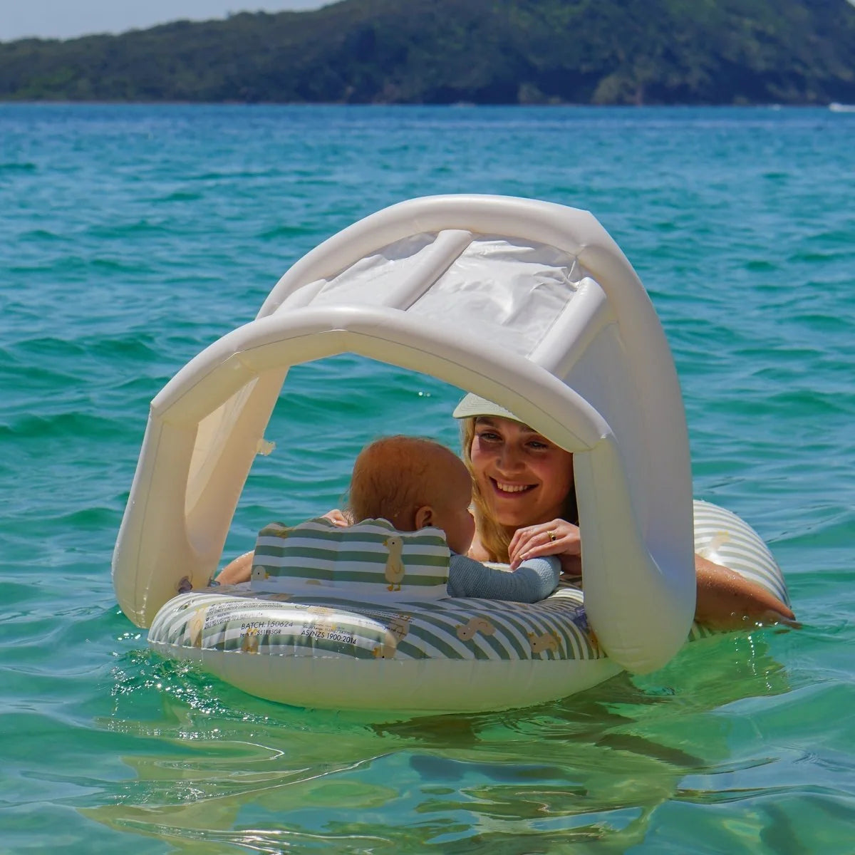 Sunnylife - Float Together Baby Seat - Duck Sage Stripe