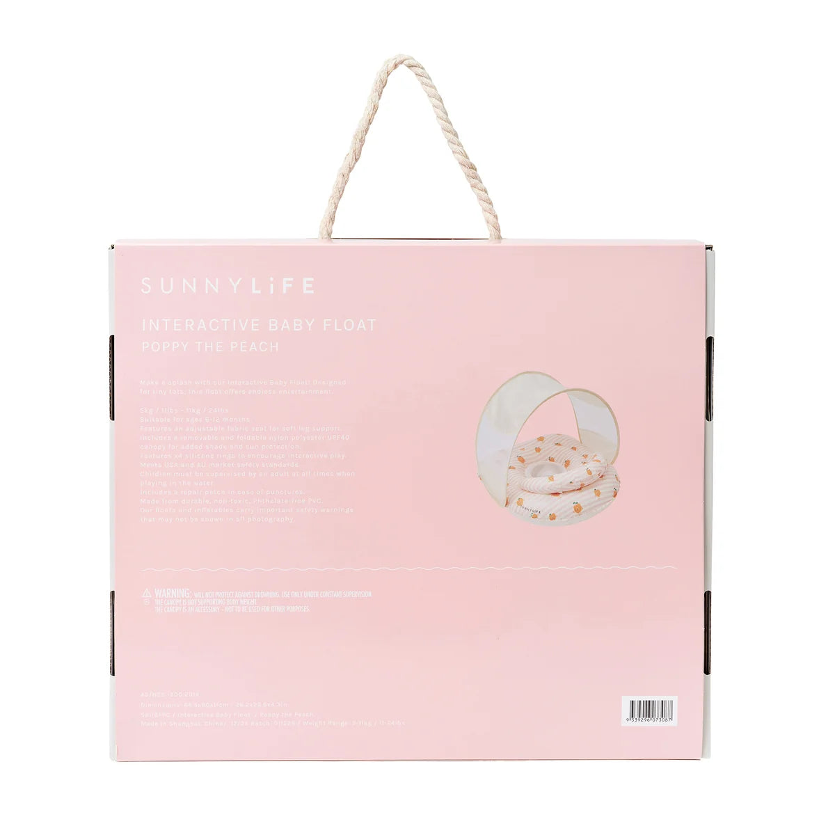 Sunnylife - Interactive Baby Float - Poppy the Peach Pink Stripe