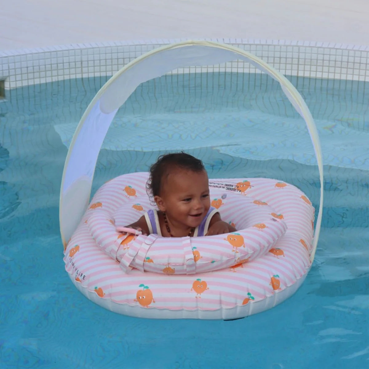 Sunnylife - Interactive Baby Float - Poppy the Peach Pink Stripe