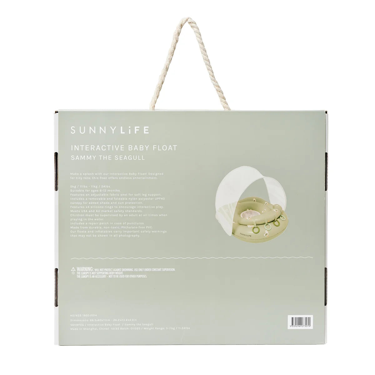 Sunnylife - Interactive Baby Float - Sammy the Seagull Green