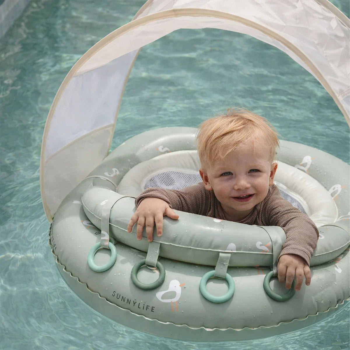 Sunnylife - Interactive Baby Float - Sammy the Seagull Green